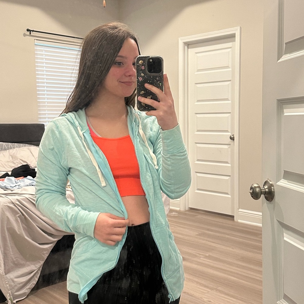 Old Navy Light Blue Hoodie Zip Up Jacket